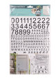 Postkassestickers med tal, bogstaver og figurer sort
